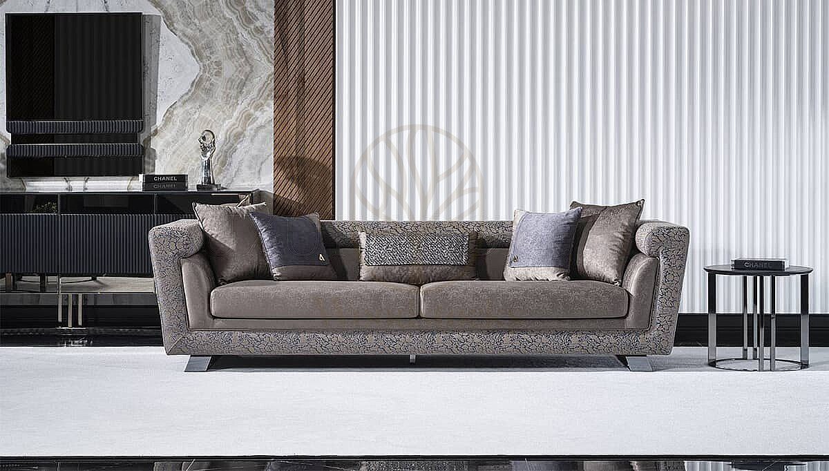 Luxury Savena Anthracite Handcrafted Teak Sofa Set, Saharanpur, view 5