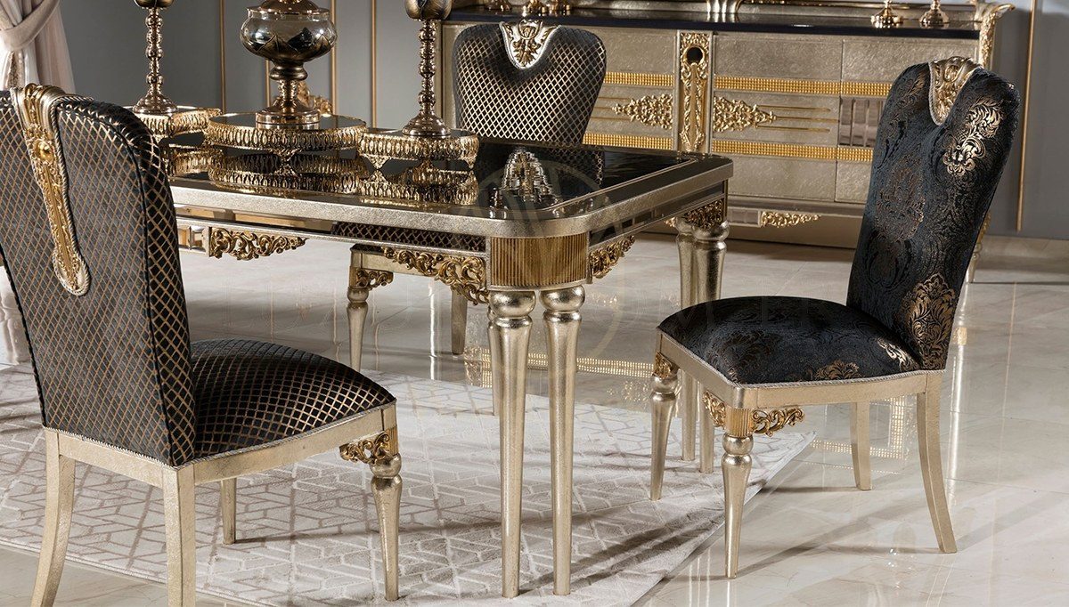 Royal Paris Hand Carved Teak Dining Table Set, Saharanpur, view 3