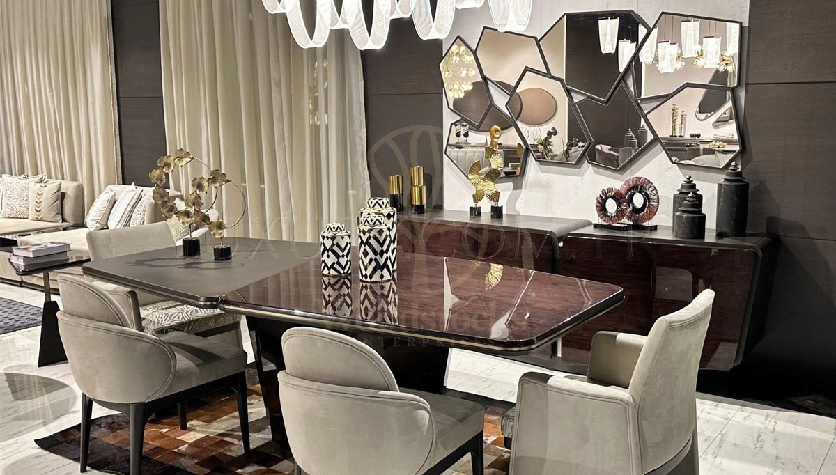 Luxury Pasente Handcrafted Teak Dining Table Set, Saharanpur, view 3