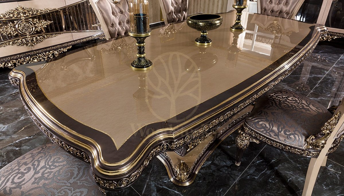 Royal Giza Hand Carved Teak Dining Table Set, Saharanpur, view 2