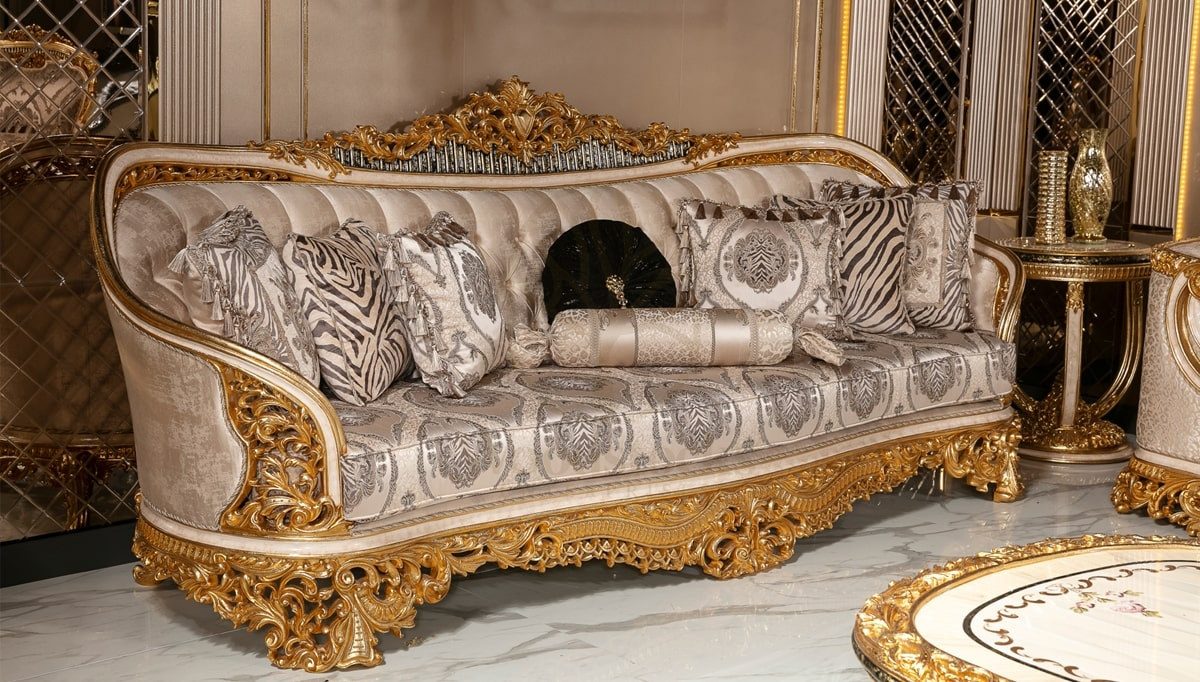 Royal Ofelya Cream Hand Carved Teak Sofa Set, Saharanpur, view 2