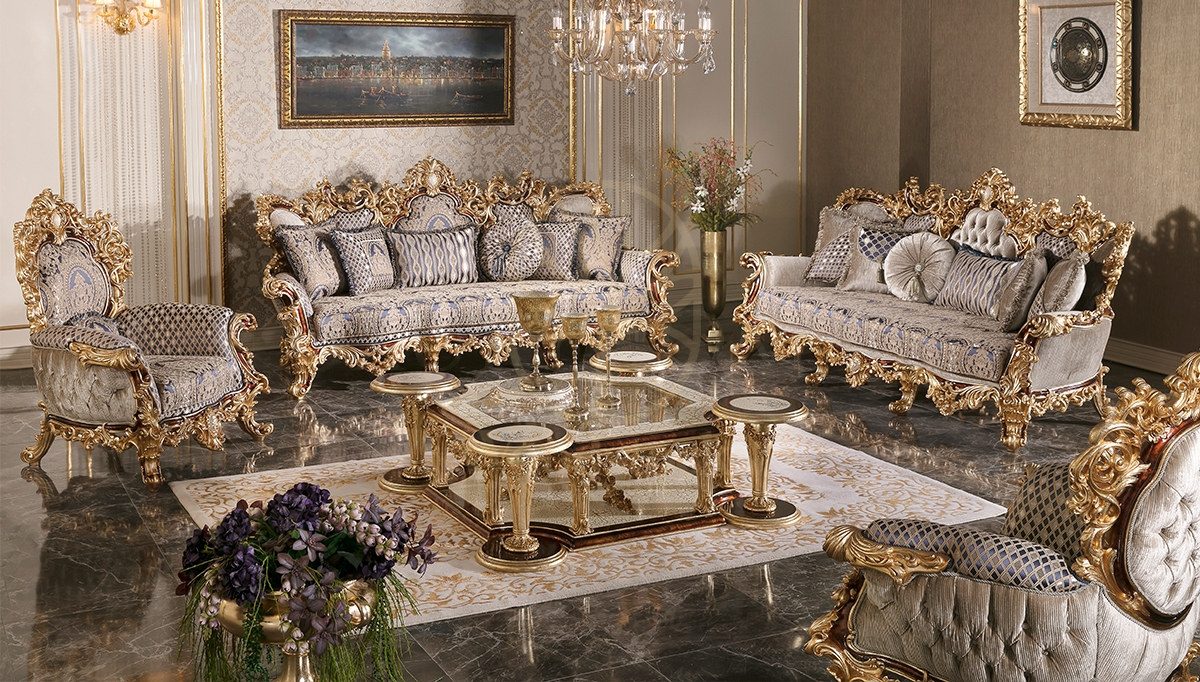 Royal Aspendos Hand Carved Teak Sofa Set II, Saharanpur, Sofa Set