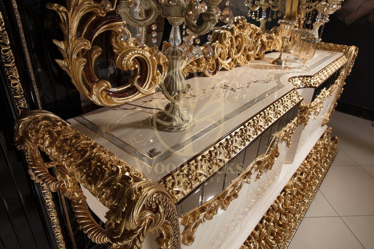 Teak Sovereign Antique Gold Console Table, view 4