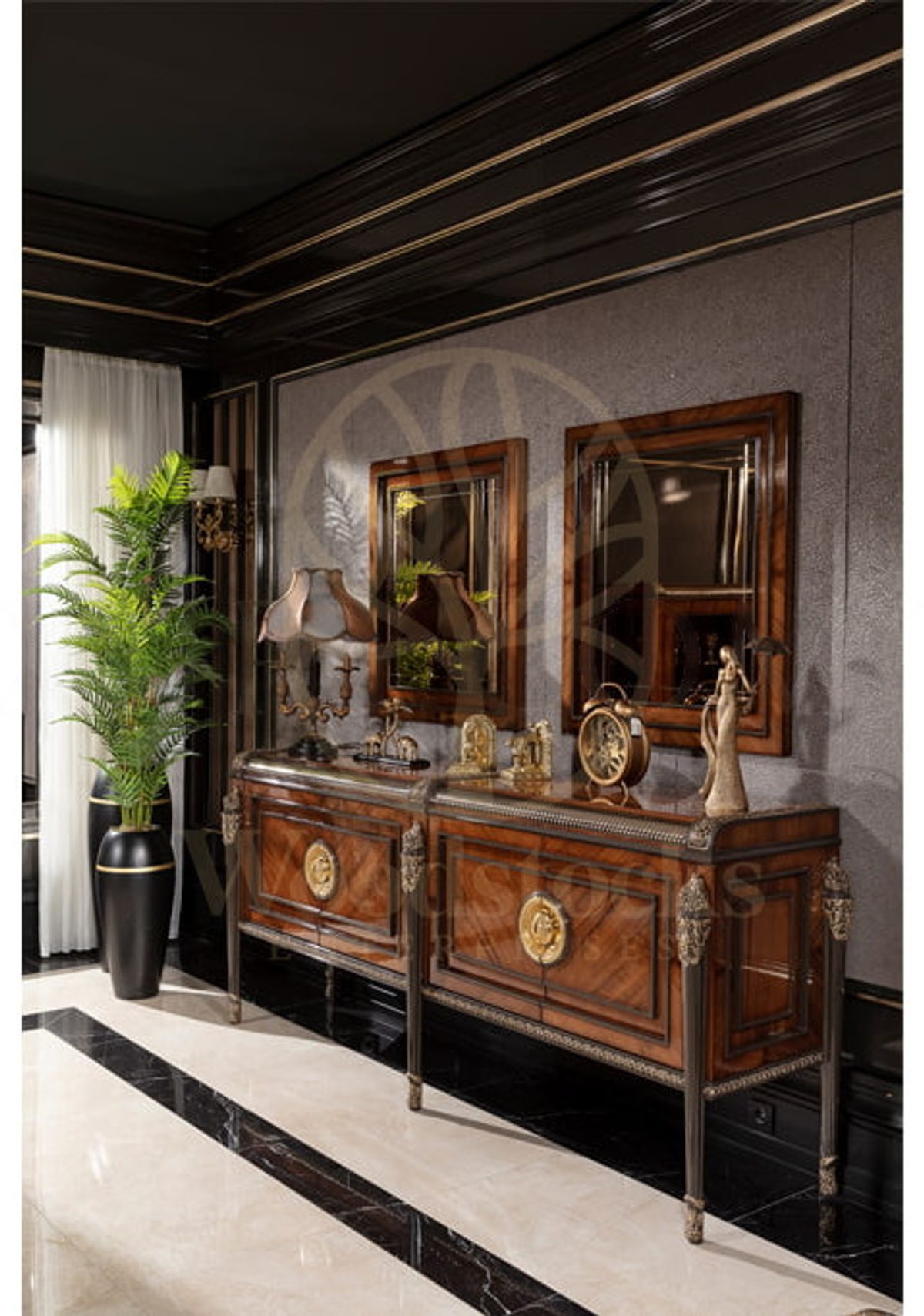 Royal Bermuda Walnut Hand Carved Teak Dining Table Set, Saharanpur, view 7