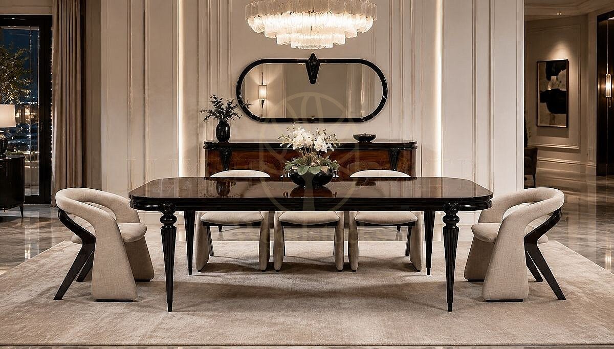 Luxury Tudor Handcrafted Teak Dining Table Set, Saharanpur, view 5