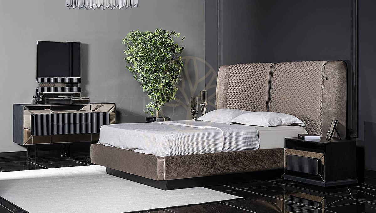 Luxury Savena Anthracite Handcrafted Teak King Size Bed, Saharanpur, view 2