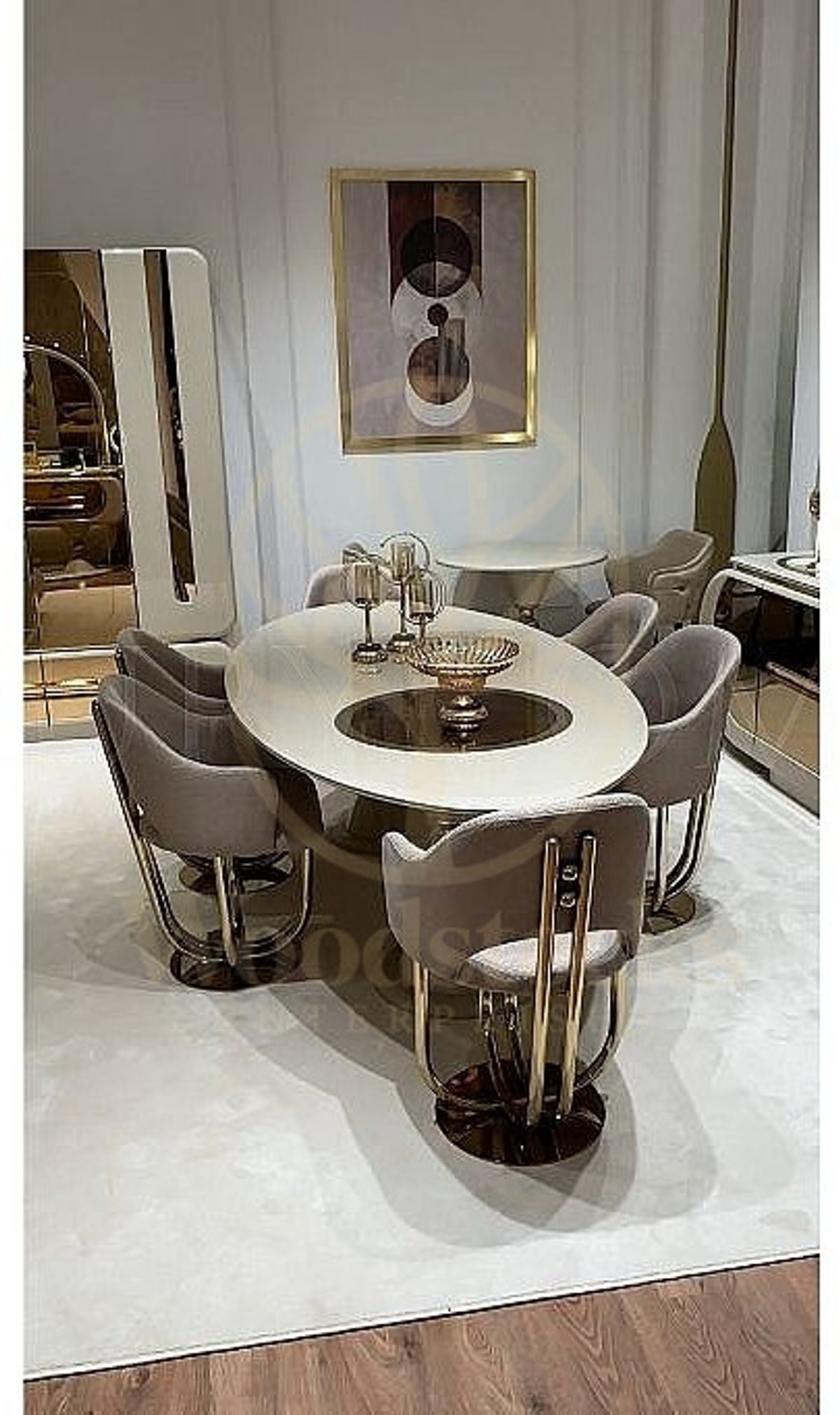 Luxury Imperia Handcrafted Teak Dining Table Set, Saharanpur, view 2