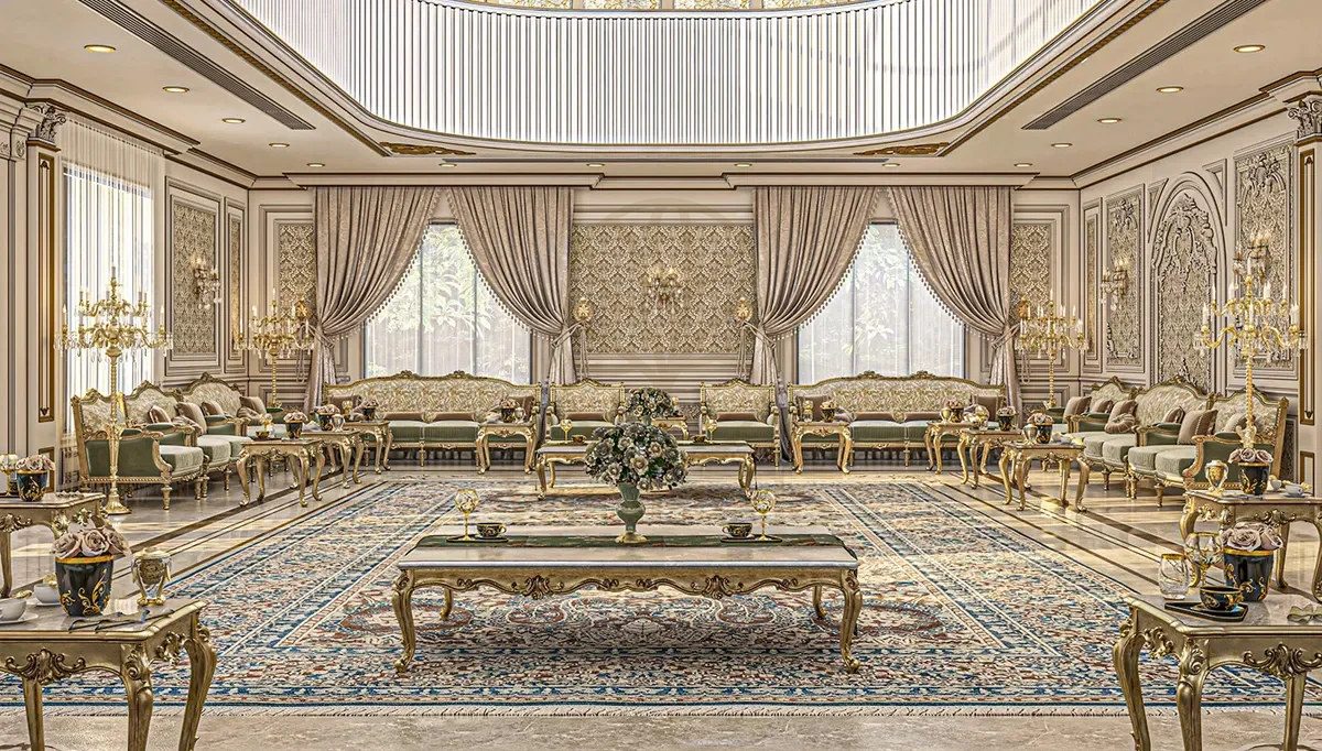 Royal Moroccan Majlis Hand Carved Teak Sofa Set, Saharanpur, Sofa Set