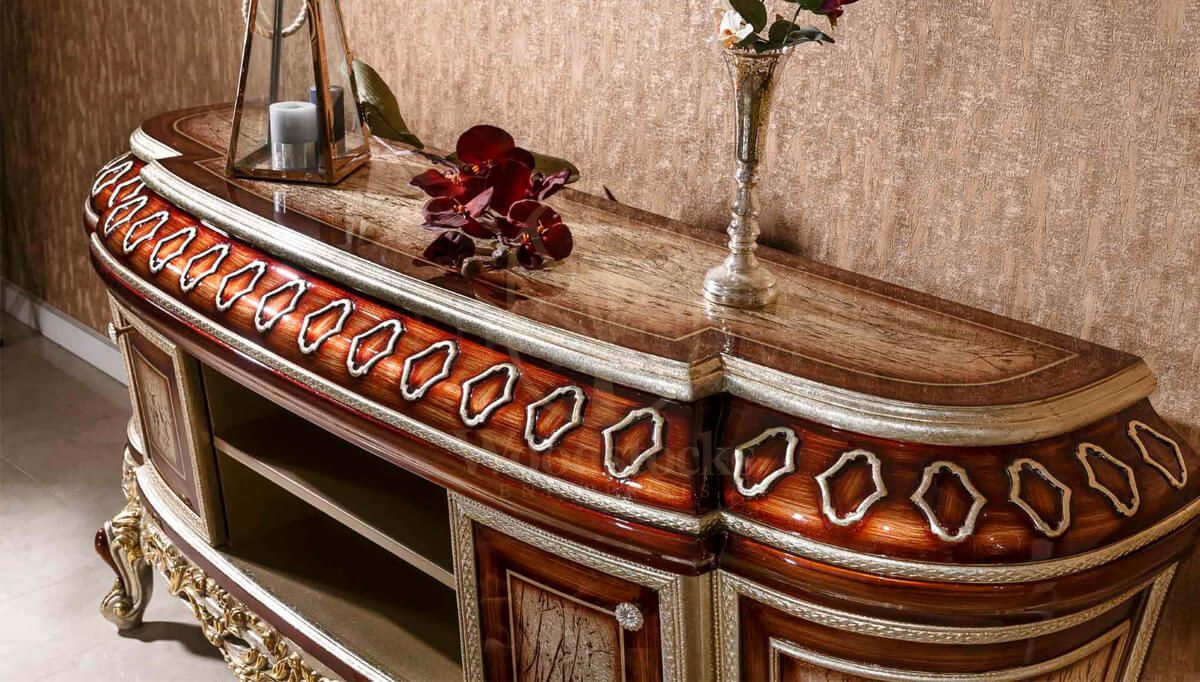 Royal Sultanahmet Hand Carved Teak Dining Table Set, Saharanpur, view 10