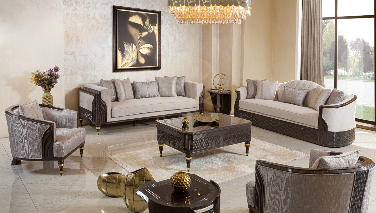 Luxury Lenora Handcrafted Teak Sofa Set, Saharanpur, Sofa Set