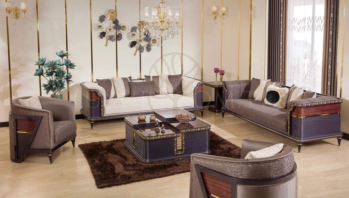 Royal Goksu Hand Carved Teak Sofa Set, Saharanpur, Sofa Set