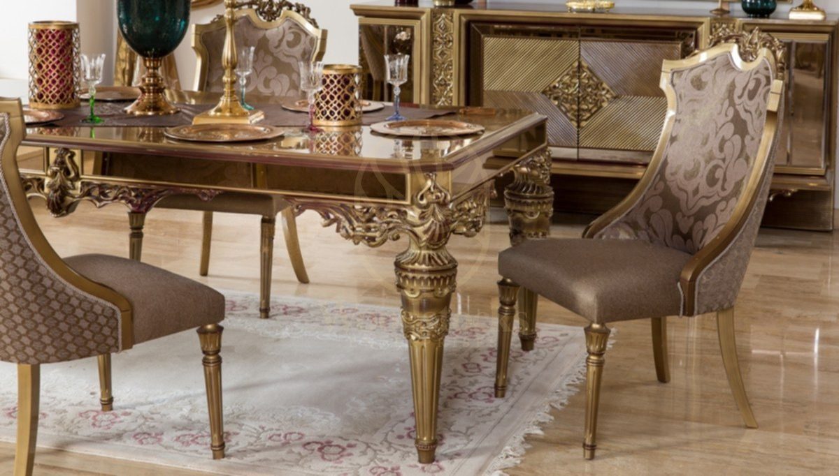 Royal Lopes Hand Carved Teak Dining Table Set, Saharanpur, view 4