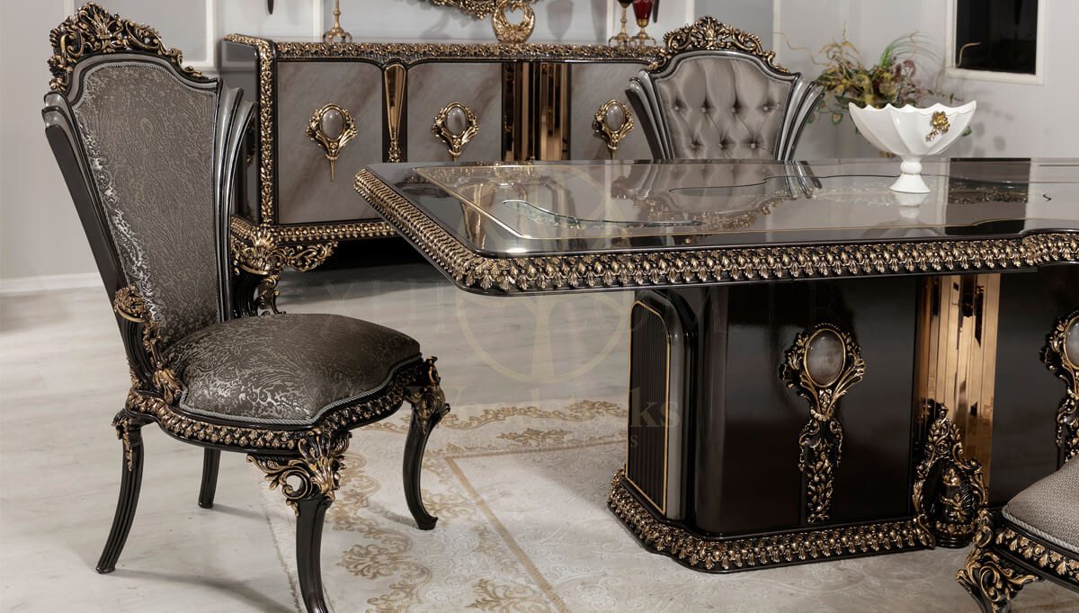 Royal Whiteit Hand Carved Teak Dining Table Set, Saharanpur, view 3