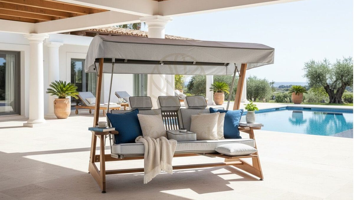 Luxury Bodrum Handcrafted Teak Swing Jhula, Saharanpur, view 2