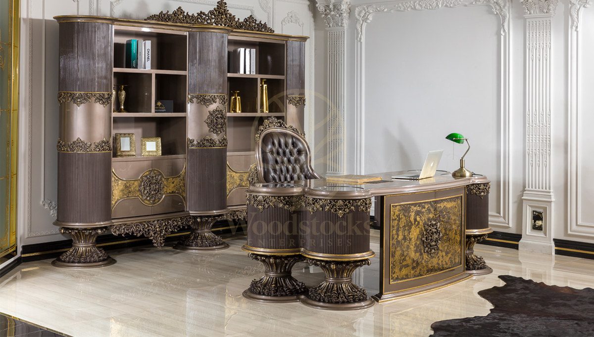 Royal Neova Hand Carved Teak Office Table, Saharanpur, Office & Study Table
