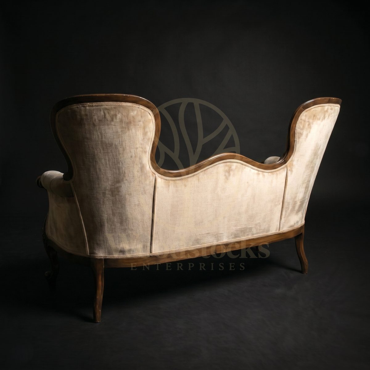 Royal Hand Carved Teak Victorian Rococo Revival Double-Back Settee, Saharanpur, view 5