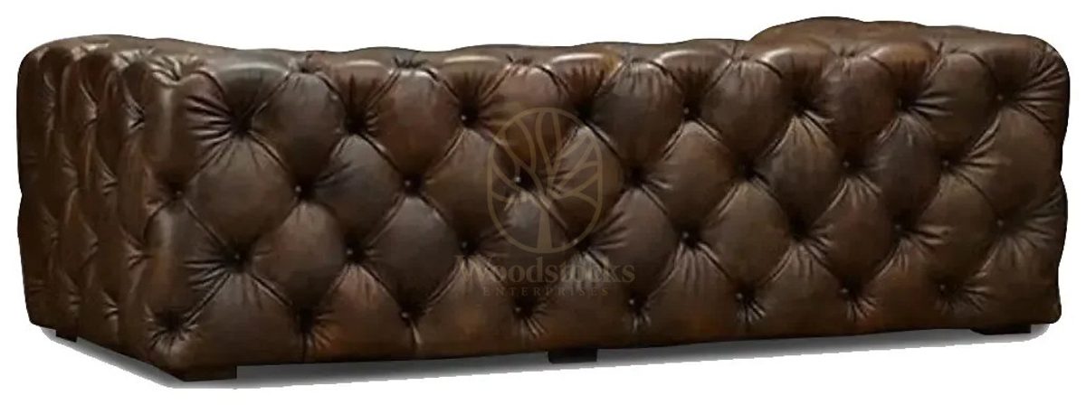 Royal Halifax Chesterfield Leather Hand Carved Teak Sofa Set, Saharanpur, view 2