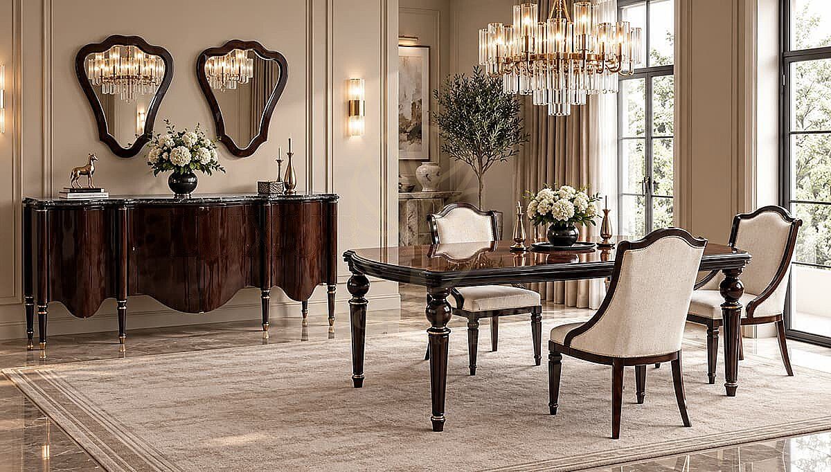Luxury Florenza Handcrafted Teak Dining Table Set, Saharanpur, Dining Table