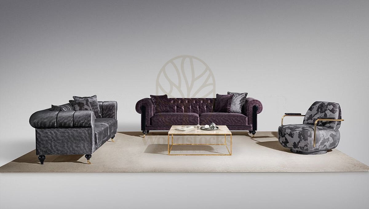 Royal Merano Chesterfield Hand Carved Teak Sofa Set, Saharanpur, view 3