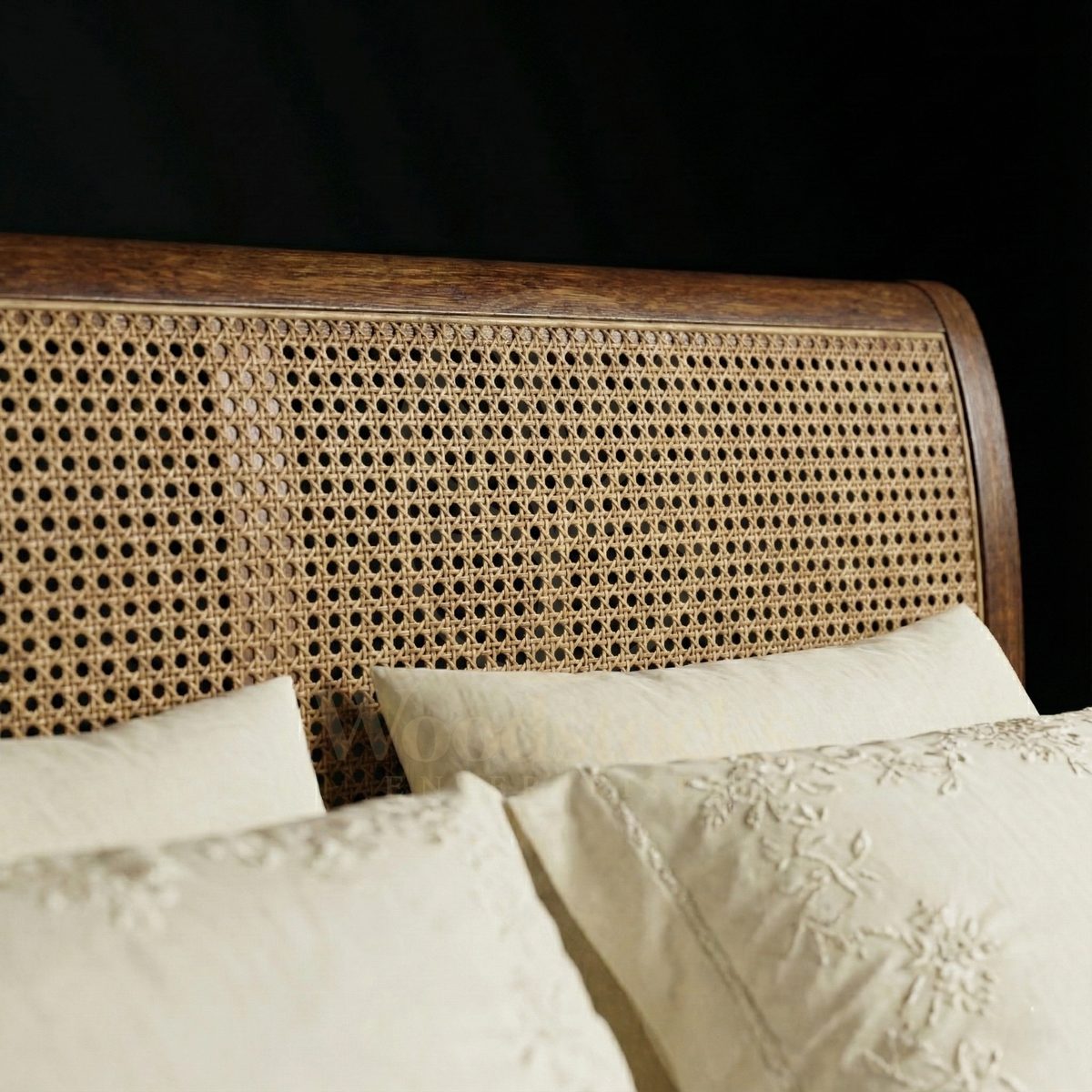 Royal Teak Arles Provincial Cane-Back Bed, Saharanpur, view 3