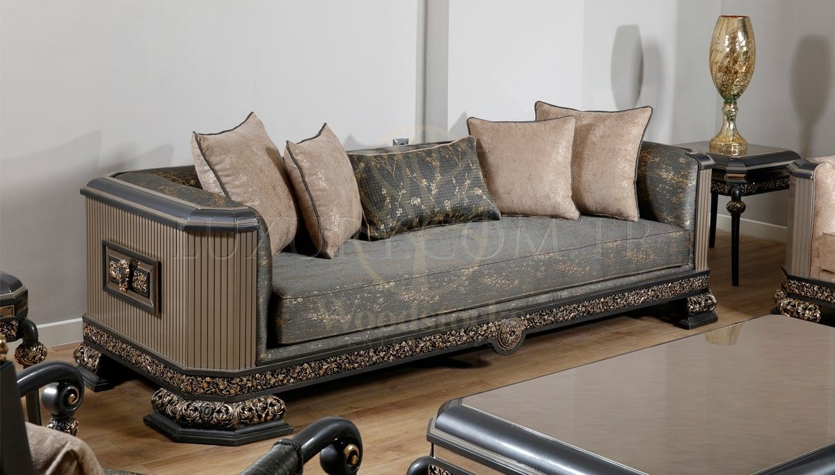 Royal Levis Hand Carved Teak Sofa Set, Saharanpur, view 3