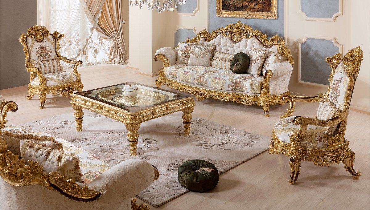 Royal Laden Hand Carved Teak Sofa Set, Saharanpur, Sofa Set