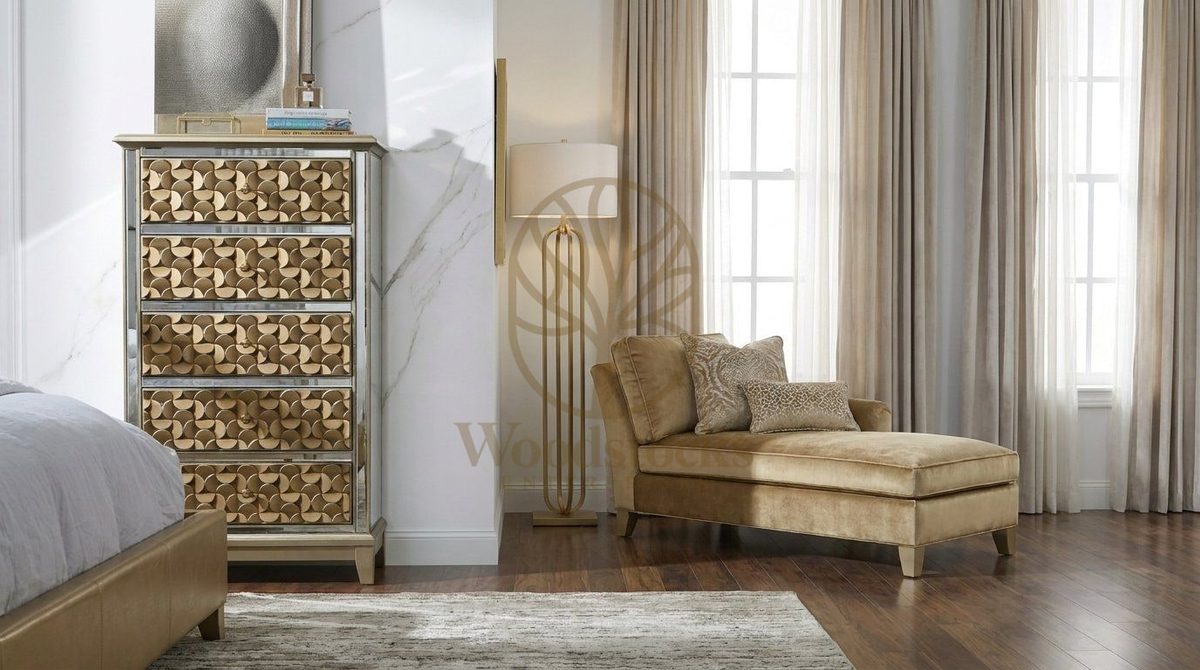 Teak Vintage Gold Chest of Drawers, view 4