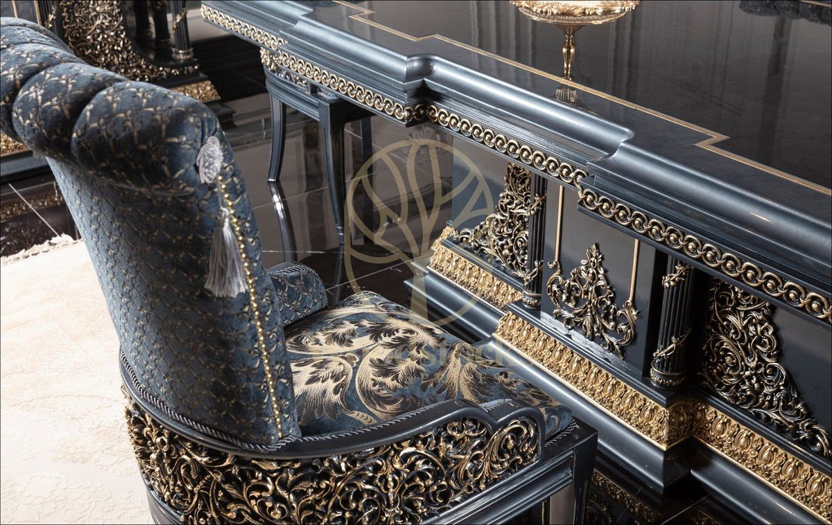 Teak Palace Blue and Silver Dining Set, view 13