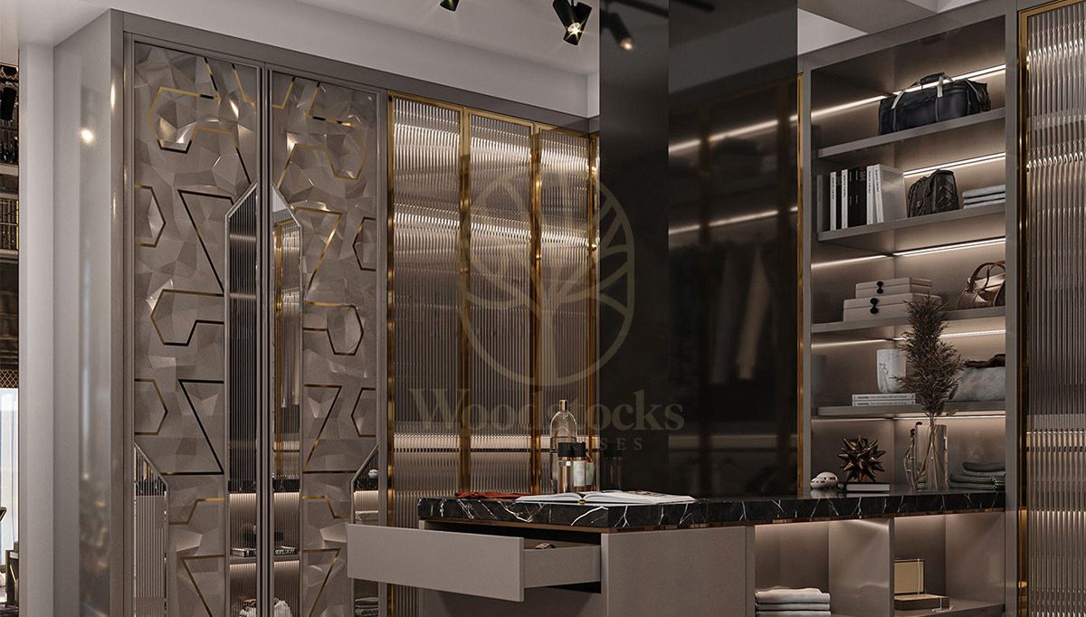 Luxury Gustora Handcrafted Teak Walk-in Wardrobe, Saharanpur, view 3