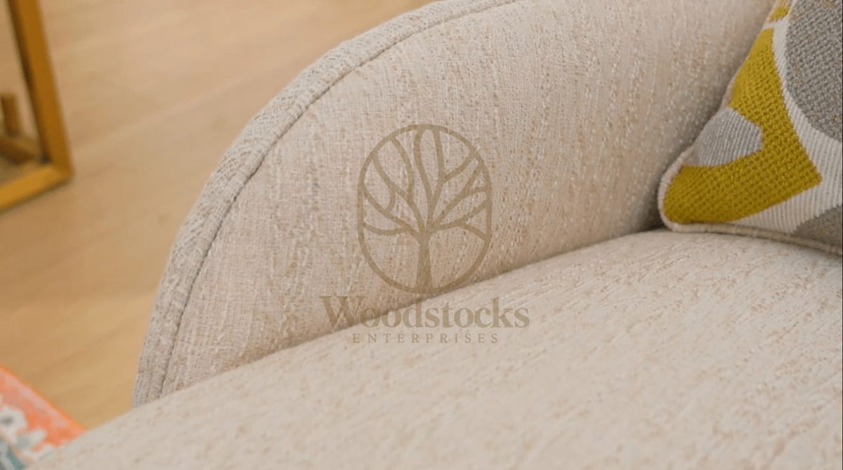 Teak Contemporary White Bedroom Chair, view 4