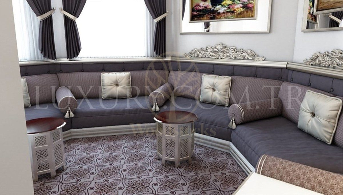 Royal Gansera Hand Carved Teak L-Shape Sofa, Saharanpur, view 2