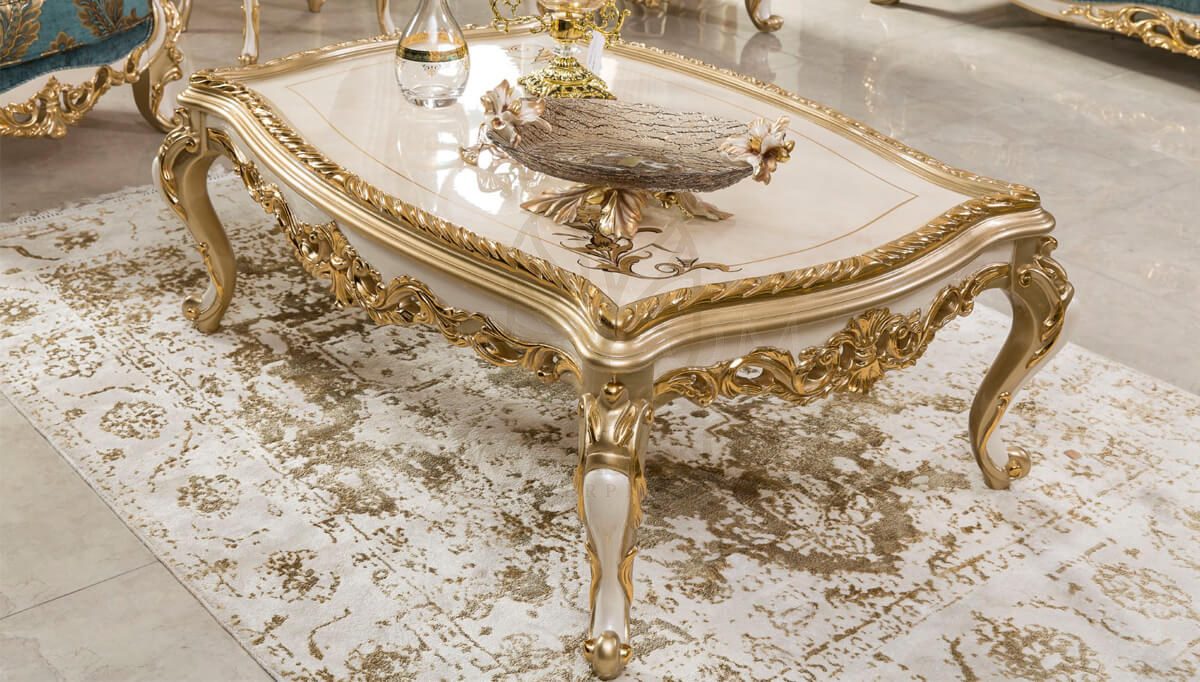 Royal Mecidiye Gold Leaf Hand Carved Teak Sofa Set, Saharanpur, view 8