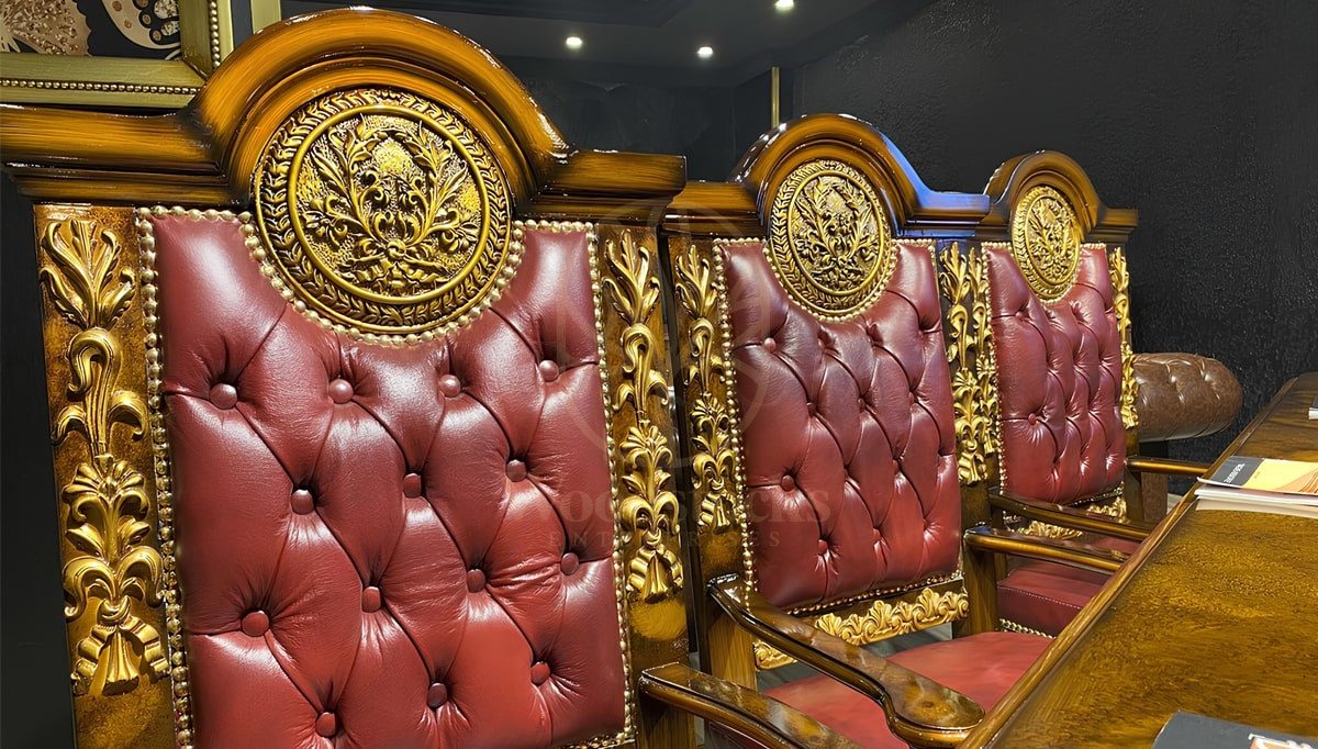 Royal Talya Hand Carved Teak Office Table, Saharanpur, view 4
