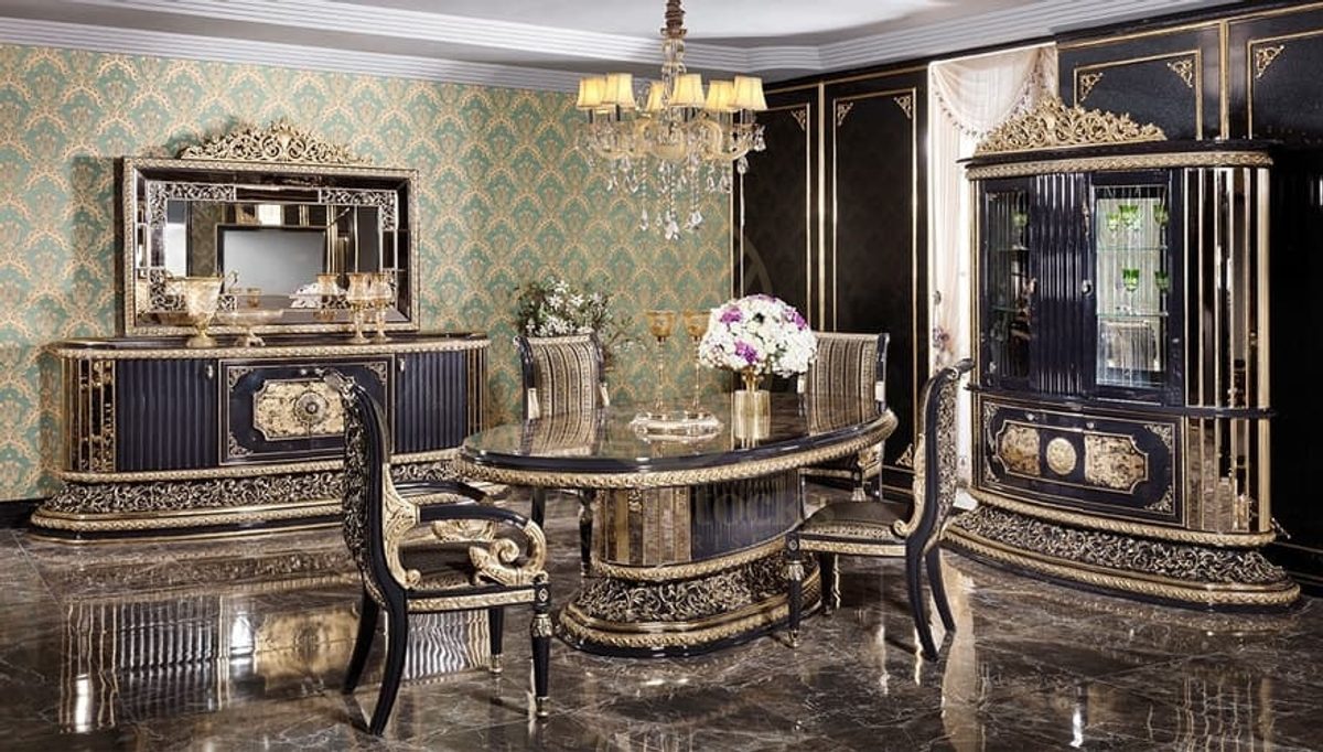 Royal Hercai Hand Carved Teak Dining Table Set, Saharanpur, Dining Table
