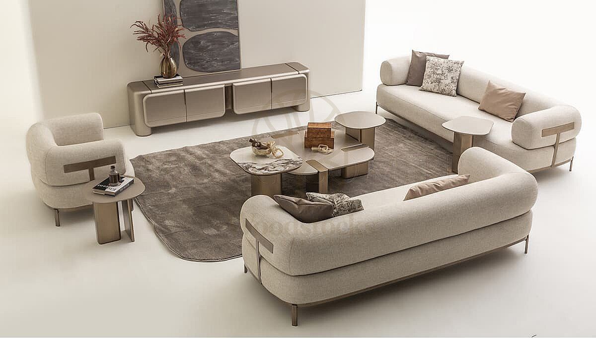 Luxury Pera Beige Handcrafted Teak Sofa Set, Saharanpur, view 3