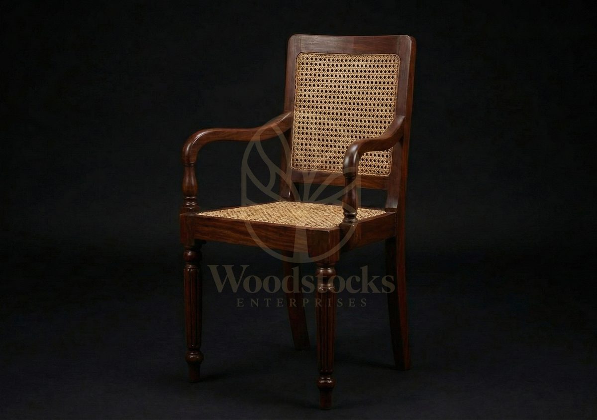 Royal Teak Calcutta Regency Salon Canework Dining Ensemble, Saharanpur, view 3