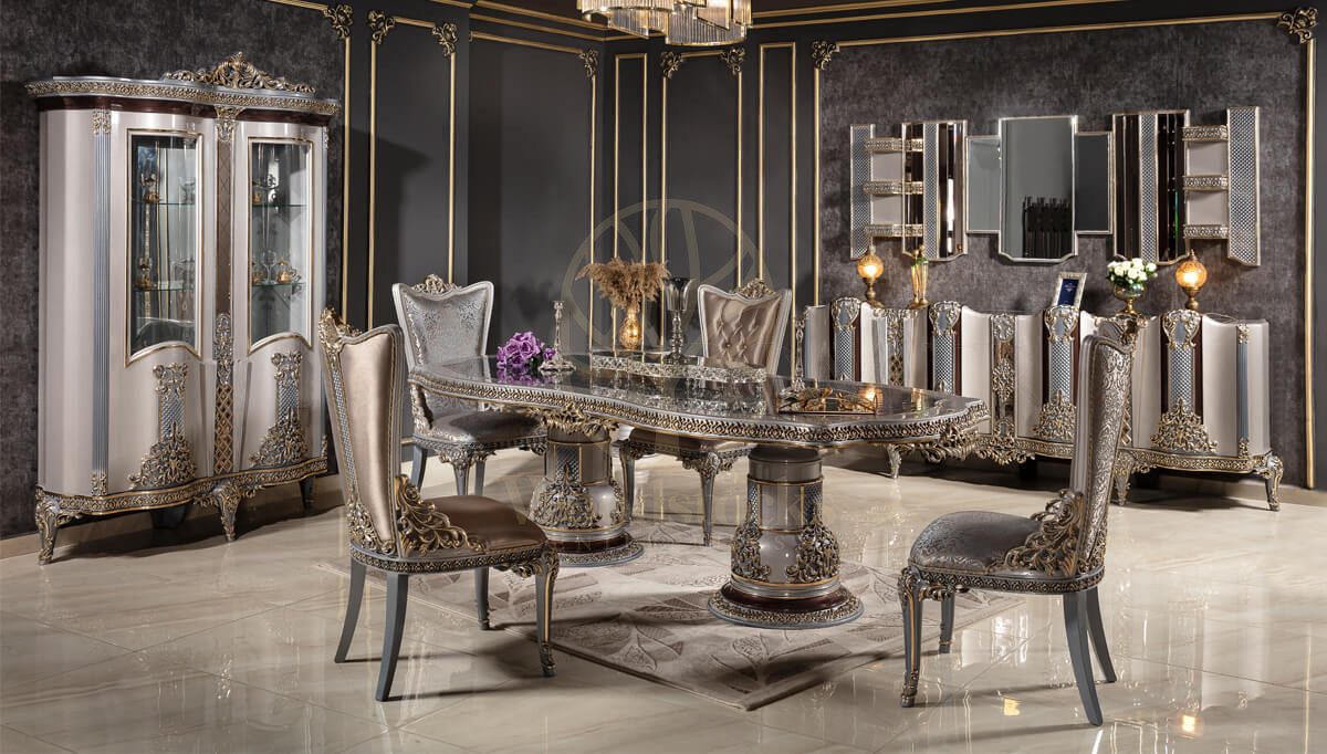 Royal Potenza Hand Carved Teak Dining Table Set, Saharanpur, Dining Table