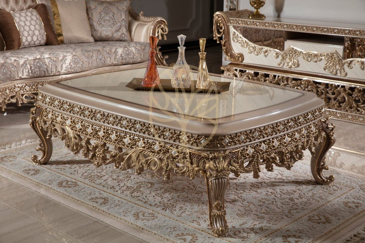 Teak Sovereign Light Brown and Gold Center Table, Center Table