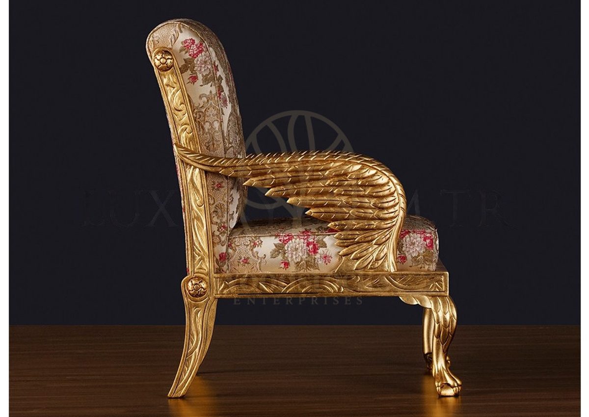 Royal Zapotas Hand Carved Teak Armchair, Saharanpur, view 3