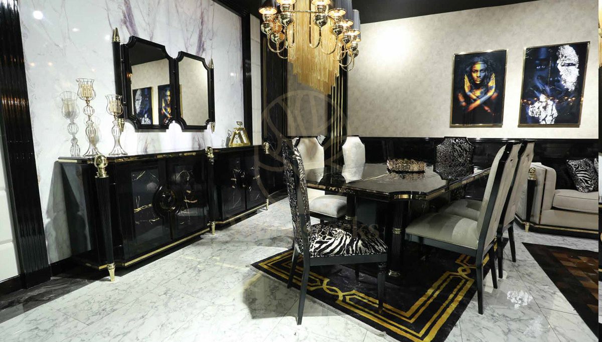 Luxury Dallas Handcrafted Teak Dining Table Set, Saharanpur, view 4