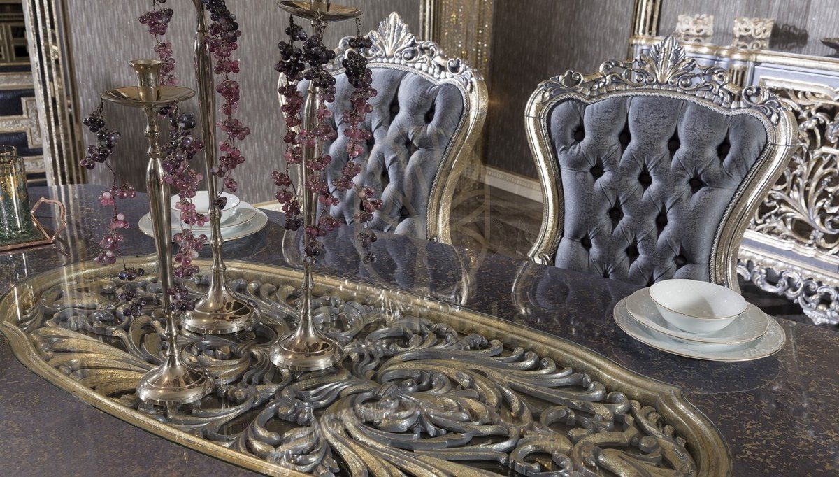 Royal Urgup Hand Carved Teak Dining Table Set, Saharanpur, view 5