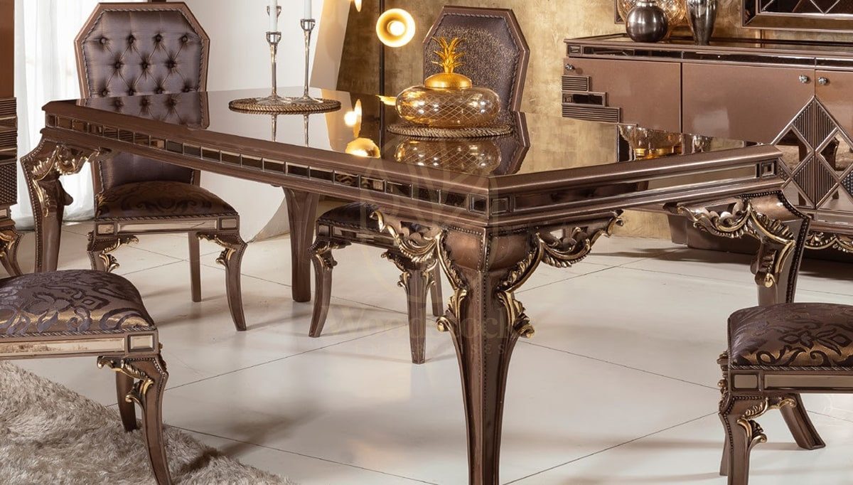 Royal Prince Hand Carved Teak Dining Table Set, Saharanpur, view 8