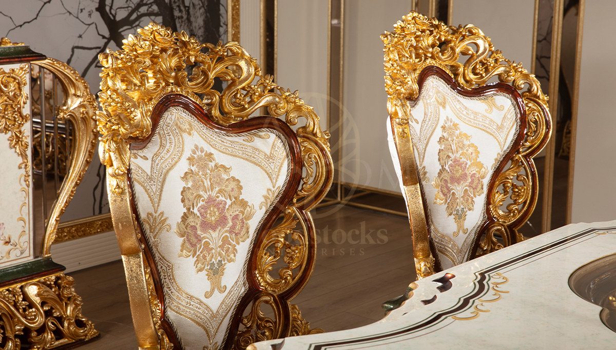 Royal Milano Hand Carved Teak Dining Table Set, Saharanpur, view 8