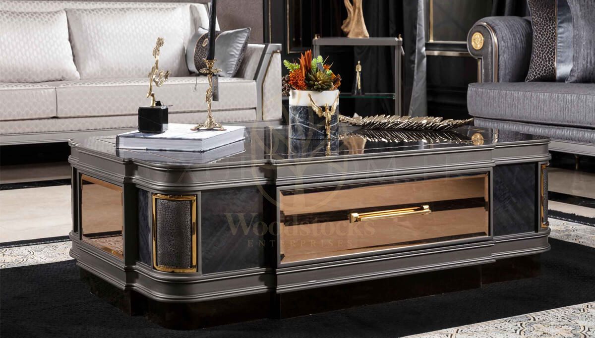 Luxury Viterbo Grey Handcrafted Teak Sofa Set, Saharanpur, view 7