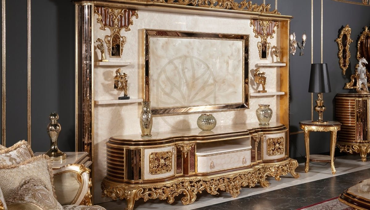 Royal Sanremo Hand Carved Teak TV Cabinet, Saharanpur, TV Cabinet