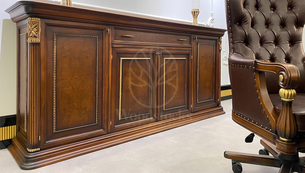 Royal Ferro Hand Carved Teak Office Table, Saharanpur, view 2