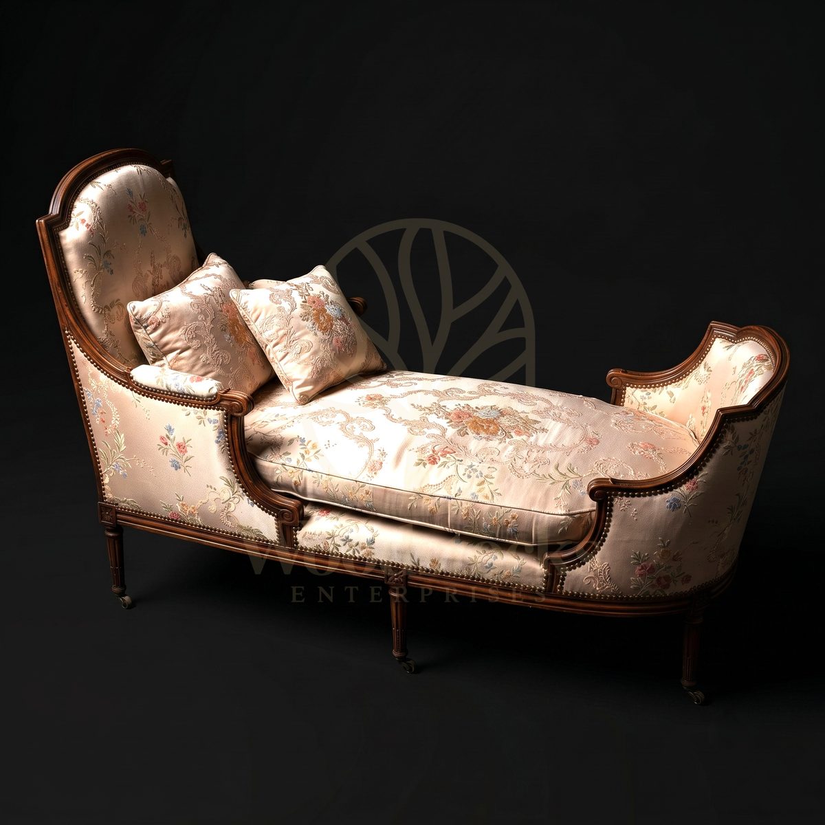 Royal Teak Chambre de Flore Méridienne, Saharanpur, Diwan Couch