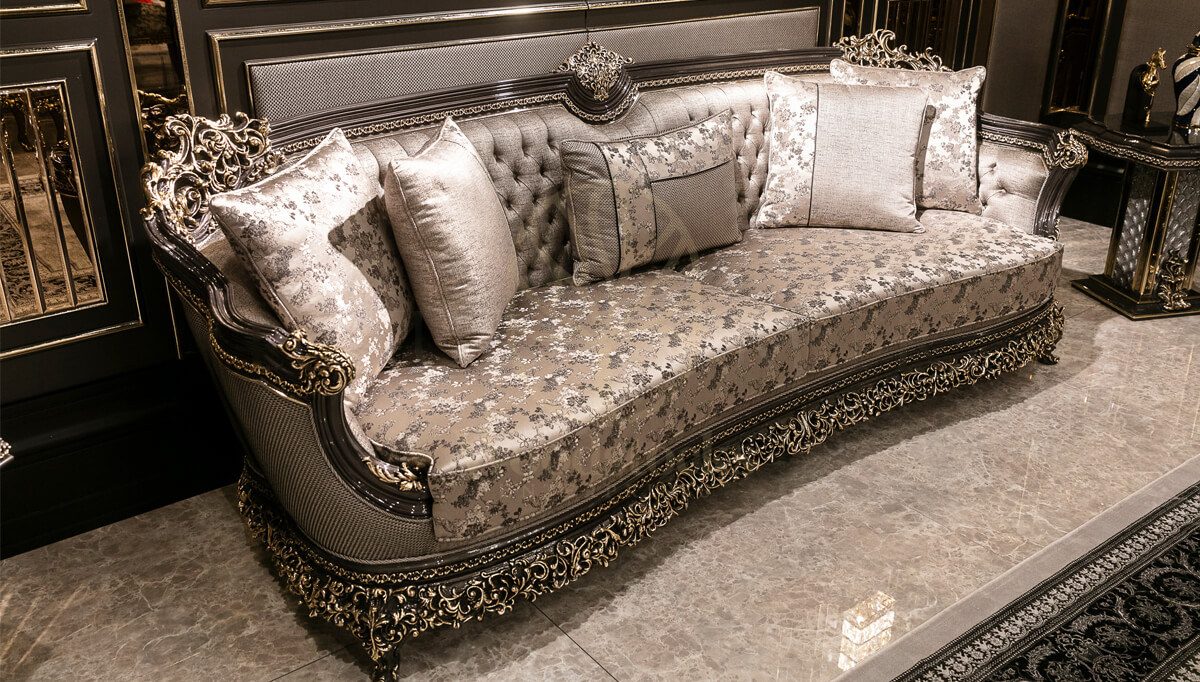 Royal Bergama Chesterfield Hand Carved Teak Sofa Set, Saharanpur, view 9