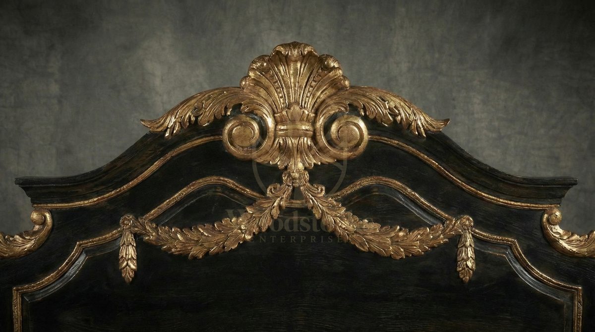 Royal Hand Carved Teak Palazzo Barberini Baroque Four Poster Bed, Saharanpur, view 6