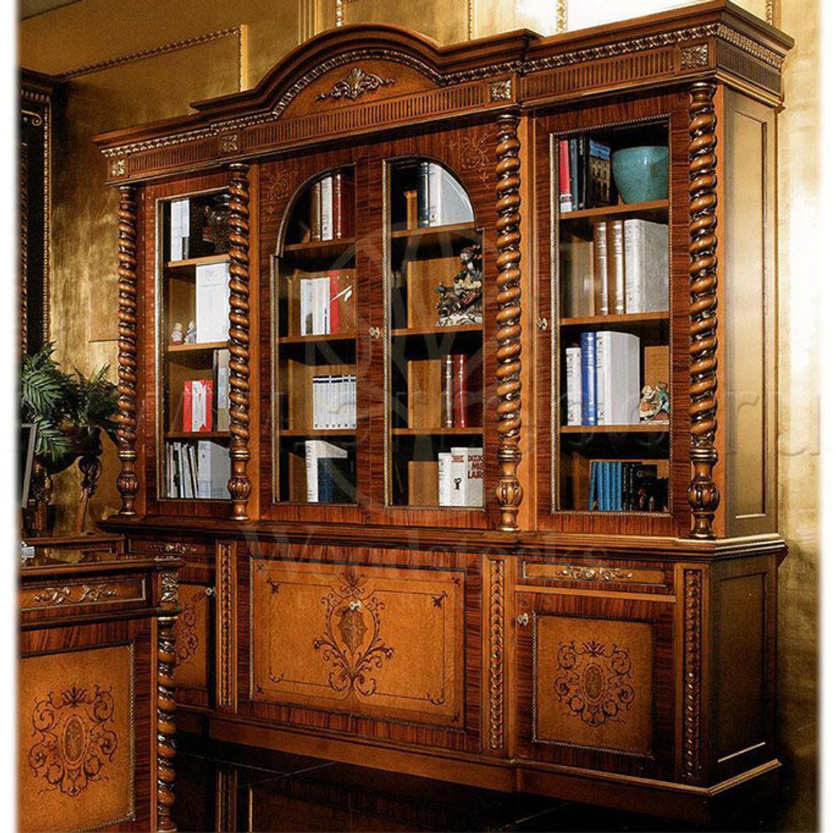 Royal Silases Bronze Hand Carved Teak Office Table, Saharanpur, view 2